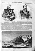 Old Antique Print 1859 Marshal Castellane Army Leone Camou Calpee Jumna 19th