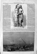 Old Antique Print 1859 Pyramid Egypt Edith Emily Children Gathorne Statue 19th