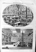 Original Old Antique Print 1859 General Hospital Bath Musuem London Mis 19th