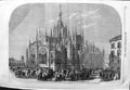 Old Antique Print 1859 War Milanese French Sardinian Army Milan Cathedral 19th