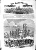 Original Old Antique Print 1859 War Attack Church Magenta Siers Battle 19th