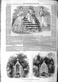 Original Old Antique Print 1859 Paris Fashion Goodwin'S Well Coffin Tissington