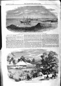 Old Antique Print 1859 Red Sea Telegraph Cable Aden Tunbridge Wells Fete 19th