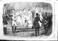 Old Antique Print 1859 War Empress-Regent Eugenie Austrian Flag Magenta 19th