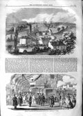 Old Antique Print 1859 Edmund Colliery Barnsley Devon Tavistock Railway 19th