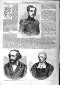 Old Antique Print 1859 King Sweden Norway Lord Fermoy Bodkin Judge M.P. 19th