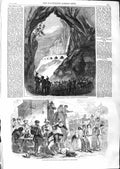 Original Old Antique Print 1859 Pass Stelvio Gallery Spondalonga Rome Vol 19th