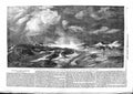 Original Old Antique Print 1859 Life-Boat Ship Stormy Sea Rescue Fine Art 19th