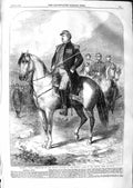 Original Old Antique Print 1859 General Vinoy Commander Corps French Army Italy