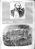 Original Old Antique Print 1859 Brigadier General Robert Walpole Fire Jersey