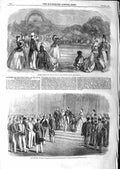 Original Old Antique Print 1859 Archery Crystal Palace Napoleon St. Cloud 19th