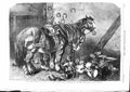 Original Old Antique Print 1859 Fine Art Agriculture Horses Shoe Birds Weir