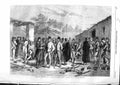 Original Old Antique Print 1859 Austrian Prisoners Farm Medolo Siers War 19th
