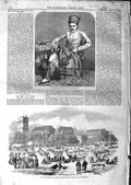 Antique Old Print *3765 1859 Cursetjee Jamsetjee Bombay Paris Fete Camp Maur
