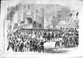 Old Antique Print 1859 Fetes Paris Army Italy Arch Palace De La Bastille 19th