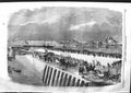 Old Antique Print 1859 Queen Jersey Ships Pier St. Helier Channel Island 19th