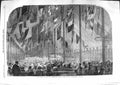 Original Old Antique Print 1859 Cobden Banquet Rochdale Williams 19th