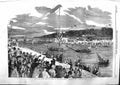 Original Old Antique Print 1859 Paris Fetes Oriental Joust Seine River France