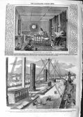 Old Antique Print 1859 Family Saloon Cabin Great Eastern Ship Paddle Box 19th
