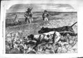 Original Old Antique Print 1859 Partridge Shooting Men Hunting Sport Scotland