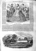 Old Antique Print 1859 Paris Fashion Harvest Home Brent Farming England 19th