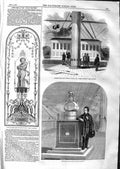 Old Antique Print 1859 Hoisting Blue Peter Great Eastern Ship Compasses 19th