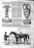 Old Antique Print 1859 Gamester St. Leger Horse Doncaster Cup Tobin Sport 19th
