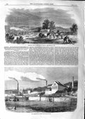 Old Antique Print 1859 Spreading Flax Ireland Armstrong Gun Works Soiree 19th