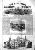 Original Old Antique Print 1859 Nanaimo Coaling Station Vancouver Canada Ma 19th