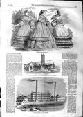 Old Antique Print 1859 Paris Fashion Quin Abbey Ennis Bottomly Shelf Mils 19th