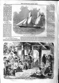 Old Antique Print 1859 Norah Creina Iron Screw Yacht Ship Jetty Margate 19th