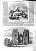 Old Antique Print 1859 Bread-Baking Aldershott Elgin Cathedral Scotland 19th