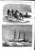 Original Old Antique Print 1859 Franklin Ship Fox Relics Medicine Dipping 19th