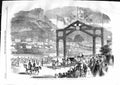 Original Old Antique Print 1859 Queen North Wales Bangor Horses Royal Carriage