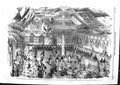 Original Old Antique Print 1859 Banquet Hotel Gouvernment Fort France Josephine