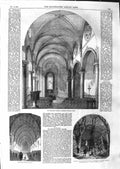 Old Antique Print 1859 Michael'S Church Cornhill Tunbridge Chapel Epping 19th