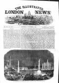 Old Antique Print 1859 Schiller Festival Crystal Palace Sydenham Fountain 19th