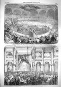 Original Old Antique Print 1859 Schiller Festival Paris Cirque Champs Elysees