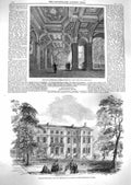 Antique Old Print *3764 1859 Royal Exchange Marlborough House Prince Wales