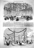 Original Old Antique Print 1859 Lord Lieutenant Cork Railway Hospital Almshouse