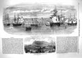 Original Old Antique Print 1859 Algesiras View Gibraltar Viaduct Ships Madrid