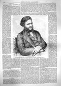 Original Old Antique Print 1859 Portrait Frank Stone Man 19th Century