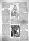 Original Old Antique Print 1859 Statue Mendelssohn Barthy Village Blacksmith
