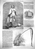 Original Old Antique Print 1859 Heath Juliet Theatre British Post Office Agave