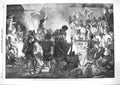 Original Old Antique Print 1859 Christmas Scene Saxon Times King Winter Party