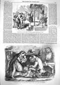 Old Antique Print 1859 New Year'S Day India Irish Peasants Fairy Doctor 19th