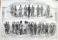 Old Antique Print 1860 Rifle Corps Uniforms Sheffield Edinburgh Oxford 0 19th