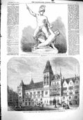 Old Antique Print 1860 Metropolitan Hotel Royal Academy Lycoan Achilles 19th