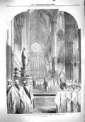 Original Old Antique Print 1860 Burial Lord Macaulay Poets Corner Westminster