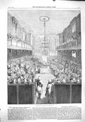 Original Old Antique Print 1860 Interior House Commons Session Parliament 19th